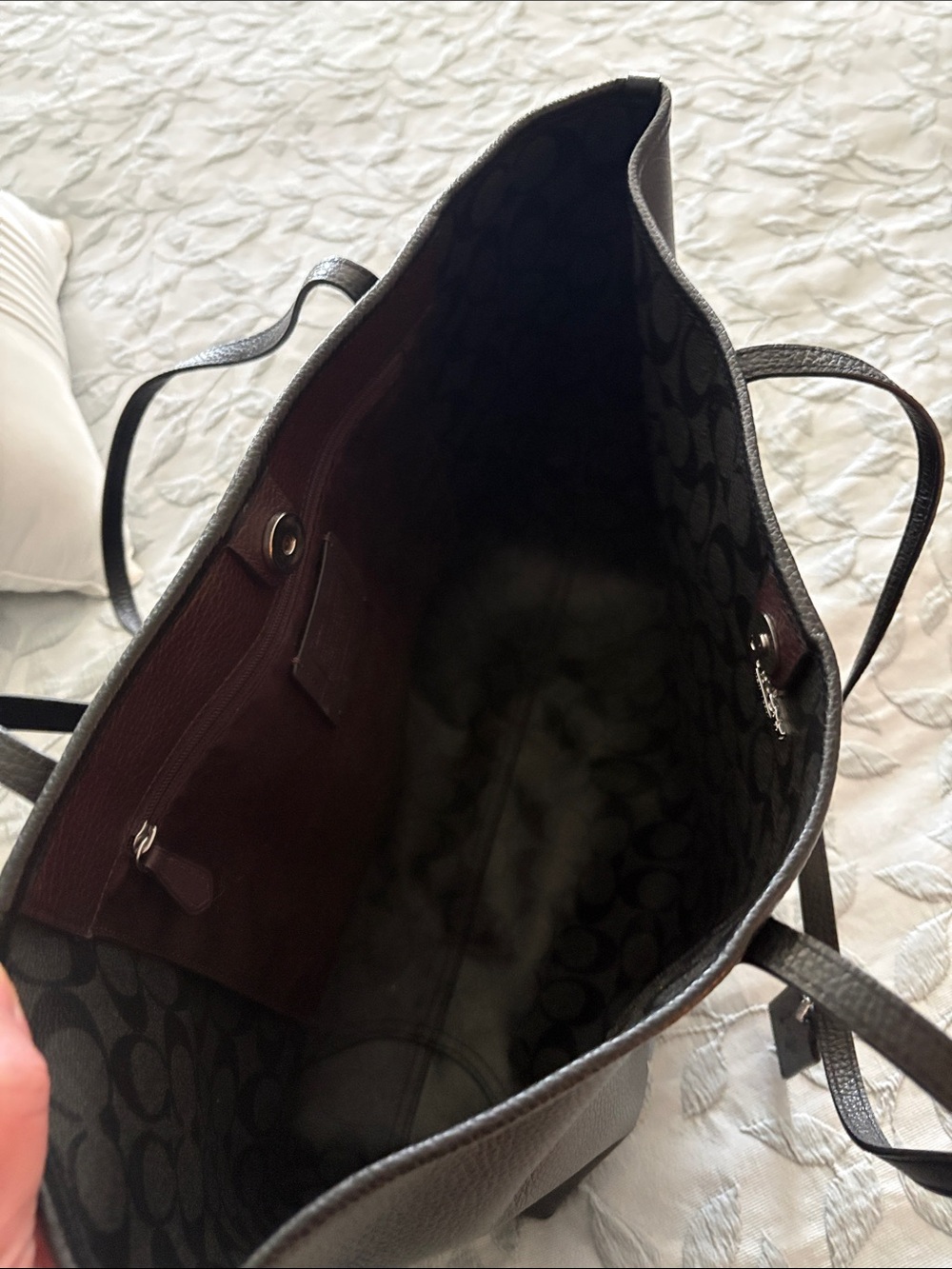Coach Black Leather Tote with The Little Mermaid Ursula Graphic - Picture 8 of 8